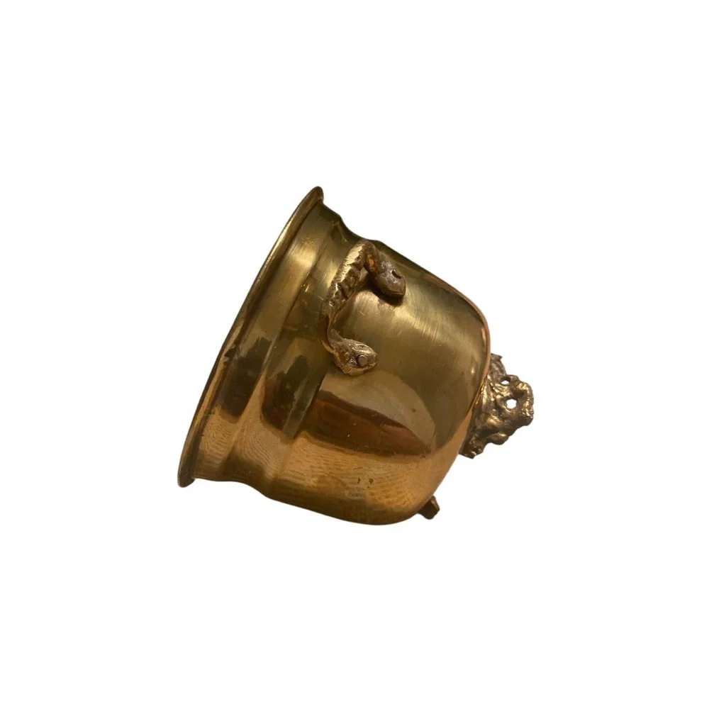 Vintage Brass Footed Planter Pot